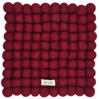 Grült Home Dessous de plat en feutre pour tasses, casseroles, poêles et tasses, feutré à la main au Népal (rouge châtaigne, carré, 20 cm) Grült Home Dessous de plat en feutre pour tasses, casseroles, poêles et tasses, feutré à la main au Népal (rouge châtaigne, carré, 20 cm)