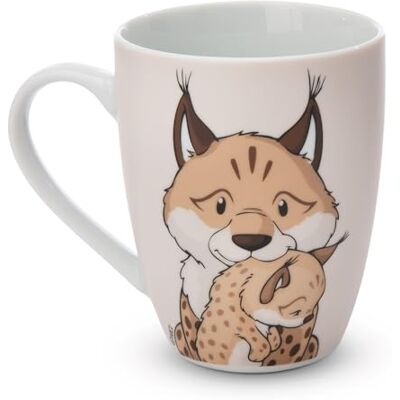 NICI Tasse Lynx & Lémurien 310 ml 8x10 cm avec une banderole beige Café Gobelet avec anse pour boissons chaudes et froides excellente idée cadeau NICI Tasse Lynx & Lémurien 310 ml 8x10 cm avec une banderole beige Café Gobelet avec anse pour boissons chaudes et froides excellente idée cadeau