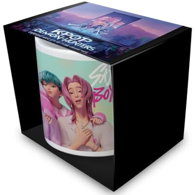 Pyramid K-POP Tasse à café blanche en céramique de qualité supérieure pour la maison ou le bureau Motif chasseurs de démons (SAJA Boys) 315 ml Pyramid K-POP Tasse à café blanche en céramique de qualité supérieure pour la maison ou le bureau Motif chasseurs de démons (SAJA Boys) 315 ml