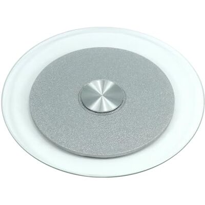 QWORK ® Plateau tournant tournant Lazy Susan en verre trempé, 50 cm QWORK ® Plateau tournant tournant Lazy Susan en verre trempé, 50 cm