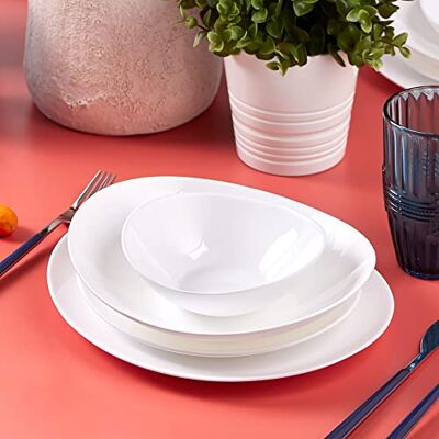 Ensemble de Vaisselle en Verre Pur Blanc KARACA - 24 Pièces pour 6 Personnes Ensemble de Vaisselle en Verre Pur Blanc KARACA - 24 Pièces pour 6 Personnes