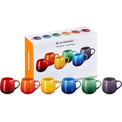 LE CREUSET Ensemble arc-en-ciel en grès de 6 tasses LE CREUSET Ensemble arc-en-ciel en grès de 6 tasses