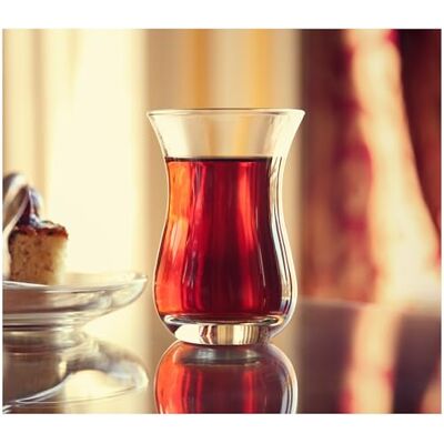 Topkapi Lot de 6 verres à thé turcs « Filiz »,111 cc, transparents Topkapi Lot de 6 verres à thé turcs « Filiz »,111 cc, transparents