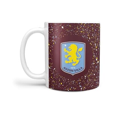 FOCO Mug sous licence officielle Aston Villa FC avec éclaboussures de peinture FOCO Mug sous licence officielle Aston Villa FC avec éclaboussures de peinture