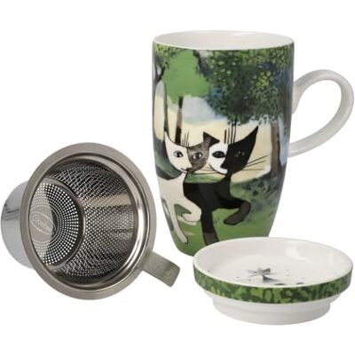 Goebel Una passeggiata nel verde Rosina Wachtmeister Tasse à thé avec couvercle et infuseur Goebel Una passeggiata nel verde Rosina Wachtmeister Tasse à thé avec couvercle et infuseur