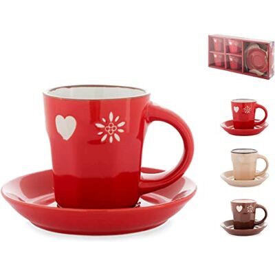 Home Lot de 4 tasses à café Stw Chalet avec soucoupes Vaisselle Cc80 Home Lot de 4 tasses à café Stw Chalet avec soucoupes Vaisselle Cc80