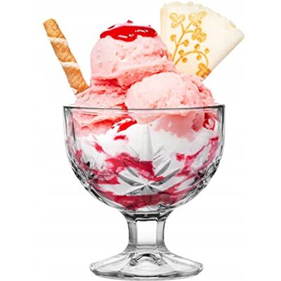 Topkapi Sonia 251.207 Lot de 6 coupes à glace, à dessert, 300 ml, en verre, à cocktail, crème glacée Topkapi Sonia 251.207 Lot de 6 coupes à glace, à dessert, 300 ml, en verre, à cocktail, crème glacée