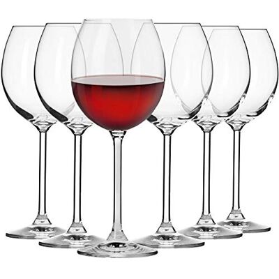 Krosno Verres à Vin Rouge Lot de 6, 380 ml, Merlot, Collection Venezia Krosno Verres à Vin Rouge Lot de 6, 380 ml, Merlot, Collection Venezia