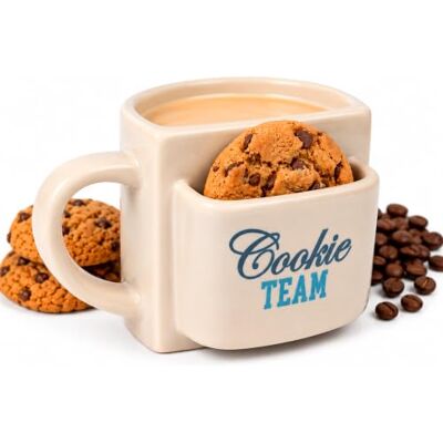 Fisura Tasse avec Poche à Biscuits, Mug Original pour Café et Thé (Cookie team, gris) Fisura Tasse avec Poche à Biscuits, Mug Original pour Café et Thé (Cookie team, gris)