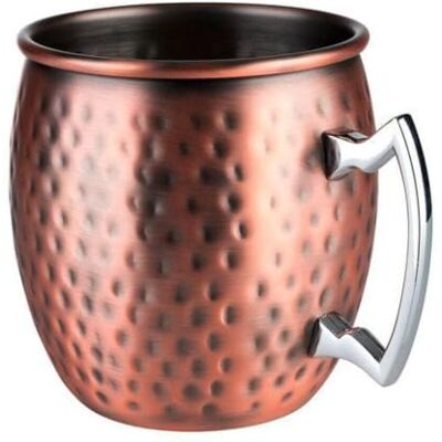 APS 93323 Tasse Moscow Mule, diamètre 9 cm, hauteur 10 cm, 0,5 l, acier inoxydable, aspect cuivre antique, surface martelée APS 93323 Tasse Moscow Mule, diamètre 9 cm, hauteur 10 cm, 0,5 l, acier inoxydable, aspect cuivre antique, surface martelée