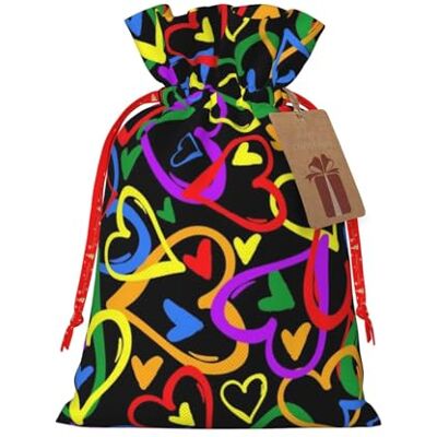 VANANI Gay Pride Sac à bonbons de Noël réutilisable Motif arc-en-ciel VANANI Gay Pride Sac à bonbons de Noël réutilisable Motif arc-en-ciel