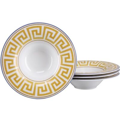 Creatable , 24749 Série Gourmet Athena Lot de 4 assiettes à pâtes en porcelaine pour 4 personnes Passe au lave-vaisselle et au micro-ondes Fabriqué en Europe Creatable , 24749 Série Gourmet Athena Lot de 4 assiettes à pâtes en porcelaine pour 4 personnes Passe au lave-vaisselle et au micro-ondes Fabriqué en Europe