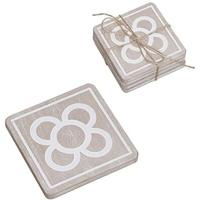 D'CASA Lot de 4 sous-verres panot naturel D'CASA Lot de 4 sous-verres panot naturel