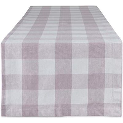 DII Buffalo Check Collection Plateau de table classique en coton Lilas Dusty 14 x 108 cm DII Buffalo Check Collection Plateau de table classique en coton Lilas Dusty 14 x 108 cm