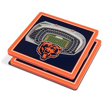 YouTheFan NFL 3D Team StadiumViews Lot de 2 sous-verres 4 x 4 cm Motif ours Chicago 10 x 10 cm YouTheFan NFL 3D Team StadiumViews Lot de 2 sous-verres 4 x 4 cm Motif ours Chicago 10 x 10 cm