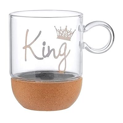 Mug King 270 ml Verre borosilicate avec base en liège - Mug Mug King 270 ml Verre borosilicate avec base en liège - Mug