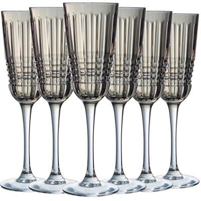 Cristal D'Arques Collection Brume 6 flûtes 17 Rendez-Vous Brume Marron Fabriqués en France Emballage renforcé Cristal D'Arques Collection Brume 6 flûtes 17 Rendez-Vous Brume Marron Fabriqués en France Emballage renforcé