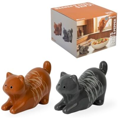 Fisura – Salière et poivrière originale "chats". Set sel et poivre de table Salière de cuisine en forme de chats. Set salière et poivrière en céramique. Design décoratif original. 10 × 7 cm. Fisura – Salière et poivrière originale "chats". Set sel et poivre de table Salière de cuisine en forme de chats. Set salière et poivrière en céramique. Design décoratif original. 10 × 7 cm.