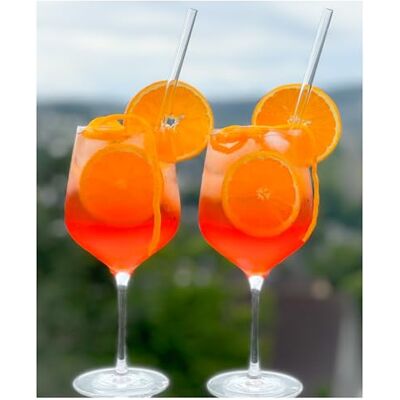 Topkapi elite Aperol Spritz Terrazza XL Lot de 6 verres à cocktail en cristal sans plomb spécialement conçus pour Aperol Spritz avec 6 pailles en verre, verre à cocktail, 625 ml, complet pour 6 Topkapi elite Aperol Spritz Terrazza XL Lot de 6 verres à cocktail en cristal sans plomb spécialement conçus pour Aperol Spritz avec 6 pailles en verre, verre à cocktail, 625 ml, complet pour 6
