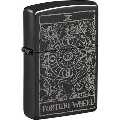 Zippo Briquet tempête roue de la fortune, noir poli, image photo, rechargeable, réutilisable, design coupe-vent, boîte cadeau, fabriqué aux États-Unis Zippo Briquet tempête roue de la fortune, noir poli, image photo, rechargeable, réutilisable, design coupe-vent, boîte cadeau, fabriqué aux États-Unis