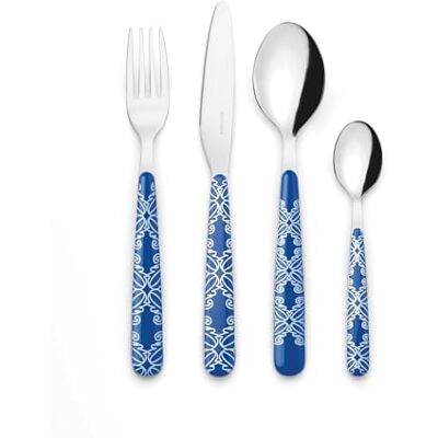 Guzzini FUSION Set de 24 Couverts Bleu Méditerranée 28195076 Guzzini FUSION Set de 24 Couverts Bleu Méditerranée 28195076