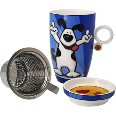 Goebel Tasse à thé avec couvercle et passoire Rock On Ed Heck – Pop Art Goebel Tasse à thé avec couvercle et passoire Rock On Ed Heck – Pop Art