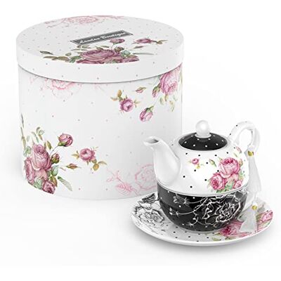 London Boutique Service à thé pour une personne avec théière, tasse à thé et soucoupe en porcelaine anglaise pour 1 personne Motif floral vintage 350 m Noir London Boutique Service à thé pour une personne avec théière, tasse à thé et soucoupe en porcelaine anglaise pour 1 personne Motif floral vintage 350 m Noir