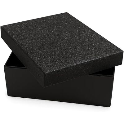 Adventino Boîte cadeau noire pailletée 17 x 12 x 6 cm Boîte cadeau « Black Glamour » avec couvercle, élégante boîte cadeau Adventino Boîte cadeau noire pailletée 17 x 12 x 6 cm Boîte cadeau « Black Glamour » avec couvercle, élégante boîte cadeau