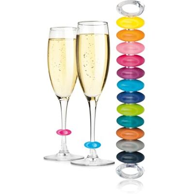 Tescoma Marque-verres Party UNO VINO, 12 couleurs, 2 cm, Plastique, Pas de gemme Tescoma Marque-verres Party UNO VINO, 12 couleurs, 2 cm, Plastique, Pas de gemme