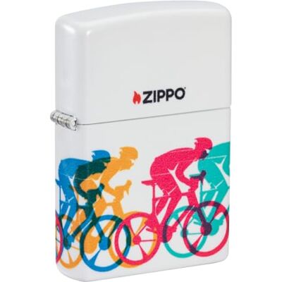 Zippo Briquet Tempête Motif Course De Vélo, 540°, Impression Color Image, Rechargeable, Réutilisable, Coupe-vent, Coffret Cadeau, Fabriqué Aux États-Unis Zippo Briquet Tempête Motif Course De Vélo, 540°, Impression Color Image, Rechargeable, Réutilisable, Coupe-vent, Coffret Cadeau, Fabriqué Aux États-Unis