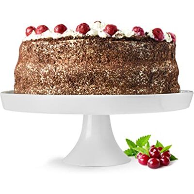 Sendez Grand plateau à gâteau en porcelaine de 30 cm de diamètre, présentoir à gâteau, plateau à fromage Sendez Grand plateau à gâteau en porcelaine de 30 cm de diamètre, présentoir à gâteau, plateau à fromage