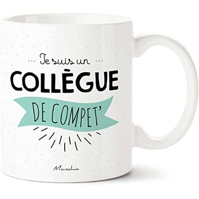 Manahia Mug Cadeau Collègue De Travail Je suis un Collègue de Compet' Livré avec Boite Kraft Imprimé en France 330 mL Céramique Tasse Collègue Départ Collègue Mug travail Manahia Mug Cadeau Collègue De Travail Je suis un Collègue de Compet' Livré avec Boite Kraft Imprimé en France 330 mL Céramique Tasse Collègue Départ Collègue Mug travail