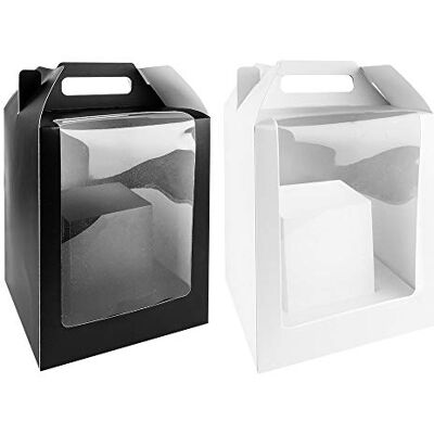 Ideen mit Herz Lot de 2 boîtes cadeaux avec fenêtre transparente 31 x 19 x 19 cm 360 g/m² 1 x blanc, 1 noir Ideen mit Herz Lot de 2 boîtes cadeaux avec fenêtre transparente 31 x 19 x 19 cm 360 g/m² 1 x blanc, 1 noir