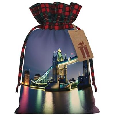 SSIMOO Night London Tower Bridge Sacs cadeaux exquis avec cordon de serrage réutilisables pour des expériences de cadeaux exceptionnelles SSIMOO Night London Tower Bridge Sacs cadeaux exquis avec cordon de serrage réutilisables pour des expériences de cadeaux exceptionnelles