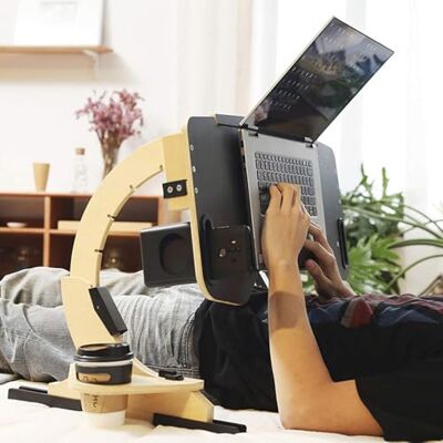 shengyi Multifonctionnelle Table de Lit Pliable Table Ordinateur Portable de Genou 5 Niveaux Réglable Plateau en Bois avec Auge de Tasse Table de Lit Lecture Canapé Bureau Support PC,Noir shengyi Multifonctionnelle Table de Lit Pliable Table Ordinateur Portable de Genou 5 Niveaux Réglable Plateau en Bois avec Auge de Tasse Table de Lit Lecture Canapé Bureau Support PC,Noir