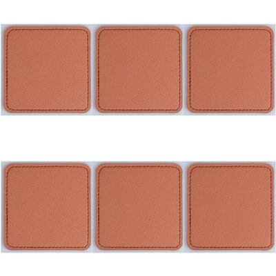 Tivoli Horeca Brown Lot de 6 sous-verres couleur cuir 10 x 10 cm Tivoli Horeca Brown Lot de 6 sous-verres couleur cuir 10 x 10 cm