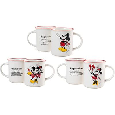 Home Mickey et Minnie Xmas 7312568 Lot de 6 tasses Mug en Chine Bone China, 330 cc, Noël, fêtes Home Mickey et Minnie Xmas 7312568 Lot de 6 tasses Mug en Chine Bone China, 330 cc, Noël, fêtes