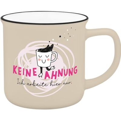 Sheepworld Becher "Keine Ahnung ...": Tasse farbig getaucht, Trinkrand schwarz, mit Banderole in matt Sheepworld Becher "Keine Ahnung ...": Tasse farbig getaucht, Trinkrand schwarz, mit Banderole in matt