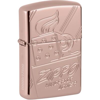 Zippo Briquet Tempête Motif Script Collectible, Armor Or Rose, Impression Deep Carve, Rechargeable, Réutilisable, Coupe-vent, Coffret Cadeau, Fabriqué Aux États-Unis Zippo Briquet Tempête Motif Script Collectible, Armor Or Rose, Impression Deep Carve, Rechargeable, Réutilisable, Coupe-vent, Coffret Cadeau, Fabriqué Aux États-Unis