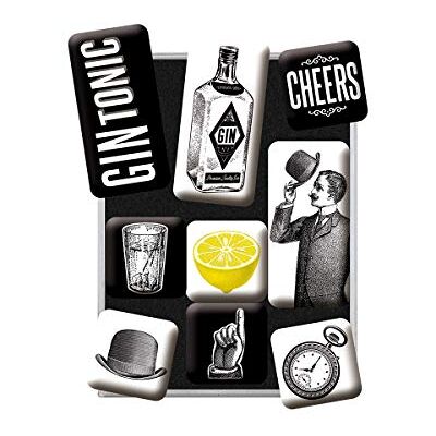 ART Lot de 9 aimants rétro pour réfrigérateur Open Bar Gin Tonic Idée cadeau pour les fans de cocktail Kit magnétique pour tableau magnétique Design vintage ART Lot de 9 aimants rétro pour réfrigérateur Open Bar Gin Tonic Idée cadeau pour les fans de cocktail Kit magnétique pour tableau magnétique Design vintage