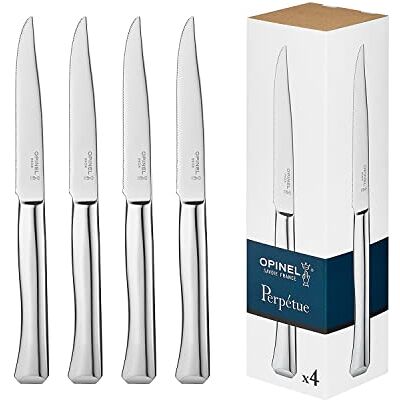 OPINEL Boite de quatre couteaux de table Perpétue en acier inoxydable facile à nettoyer Bon pour la viande et les légumes 254615 Argent OPINEL Boite de quatre couteaux de table Perpétue en acier inoxydable facile à nettoyer Bon pour la viande et les légumes 254615 Argent