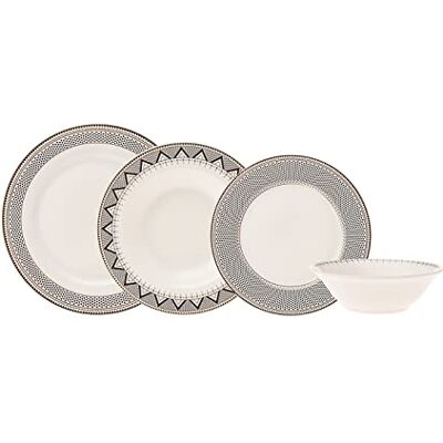 KARACA Globe Service de table en porcelaine 24 pièces pour 6 personnes, assiettes de service, assiettes creuses, assiettes à gâteau, bols, design unique, service quotidien et spécial KARACA Globe Service de table en porcelaine 24 pièces pour 6 personnes, assiettes de service, assiettes creuses, assiettes à gâteau, bols, design unique, service quotidien et spécial
