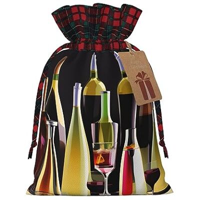FRESQA Sacs cadeaux en toile de jute avec cordon de serrage pour verres à cocktail et bouteilles de vin, parfaits pour toutes les occasions FRESQA Sacs cadeaux en toile de jute avec cordon de serrage pour verres à cocktail et bouteilles de vin, parfaits pour toutes les occasions