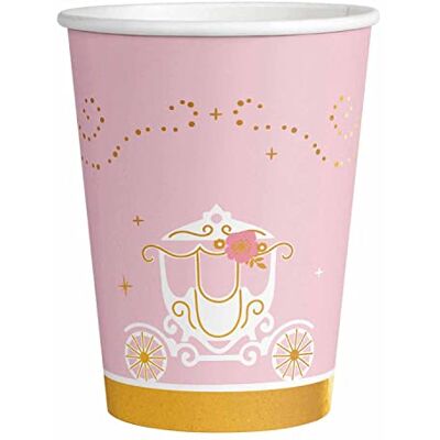 amscan 9906313-66 – Lot de 8 gobelets en carton pour fête d'anniversaire d'enfant Motif princesse pour un jour amscan 9906313-66 – Lot de 8 gobelets en carton pour fête d'anniversaire d'enfant Motif princesse pour un jour
