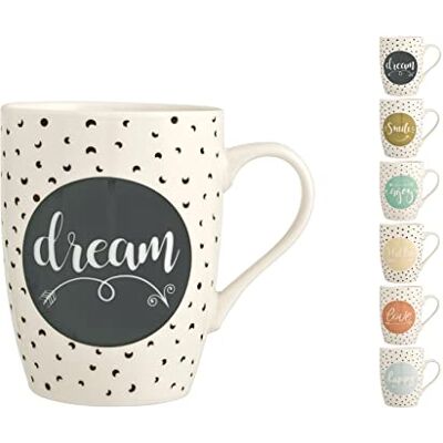 H&H 8239668 Tasse Enjoy en porcelaine fine multicolore, CC 350, céramique H&H 8239668 Tasse Enjoy en porcelaine fine multicolore, CC 350, céramique
