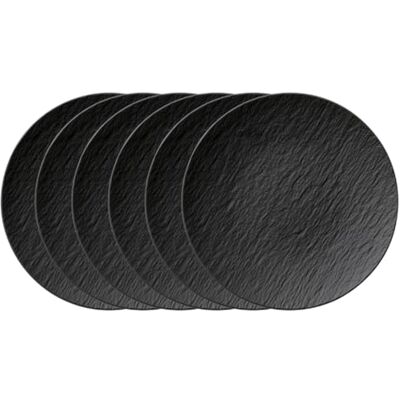 Villeroy & Boch Manufacture Rock Lot de 6 assiettes universelles Coupées 25 cm Porcelaine Premium Passe au lave-vaisselle et au micro-ondes Noir Villeroy & Boch Manufacture Rock Lot de 6 assiettes universelles Coupées 25 cm Porcelaine Premium Passe au lave-vaisselle et au micro-ondes Noir