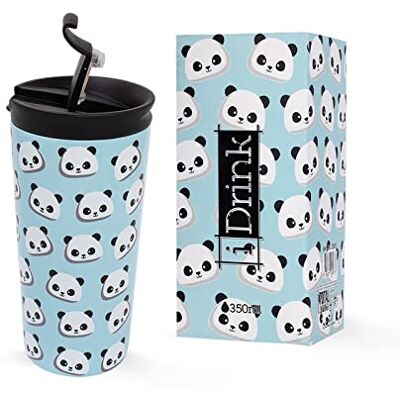 I-TOTAL I-Drink Mug Thermique En Acier Double Paroi 500 ml Décoré (Panda) I-TOTAL I-Drink Mug Thermique En Acier Double Paroi 500 ml Décoré (Panda)