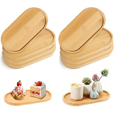 QingWing Lot de 8 petits plateaux ovales en bambou 17,2 x 8,8 x 1 cm Plateau ovale décoratif Dessous de verre en bambou Bords antidérapants Design épais Pour desserts, biscuits, thé QingWing Lot de 8 petits plateaux ovales en bambou 17,2 x 8,8 x 1 cm Plateau ovale décoratif Dessous de verre en bambou Bords antidérapants Design épais Pour desserts, biscuits, thé