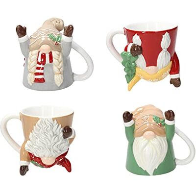 Tognana Up & Down Gnome Set 4 Mug Tognana Up & Down Gnome Set 4 Mug