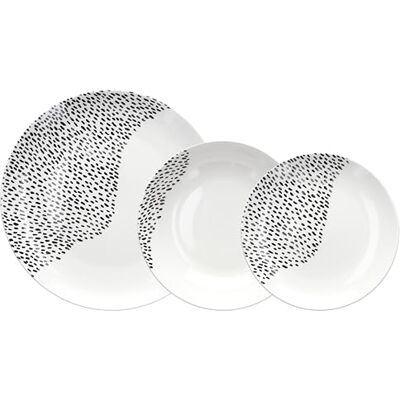 Tognana Wave Service de vaisselle pour 6 personnes, 18 pièces, porcelaine, blanc Tognana Wave Service de vaisselle pour 6 personnes, 18 pièces, porcelaine, blanc